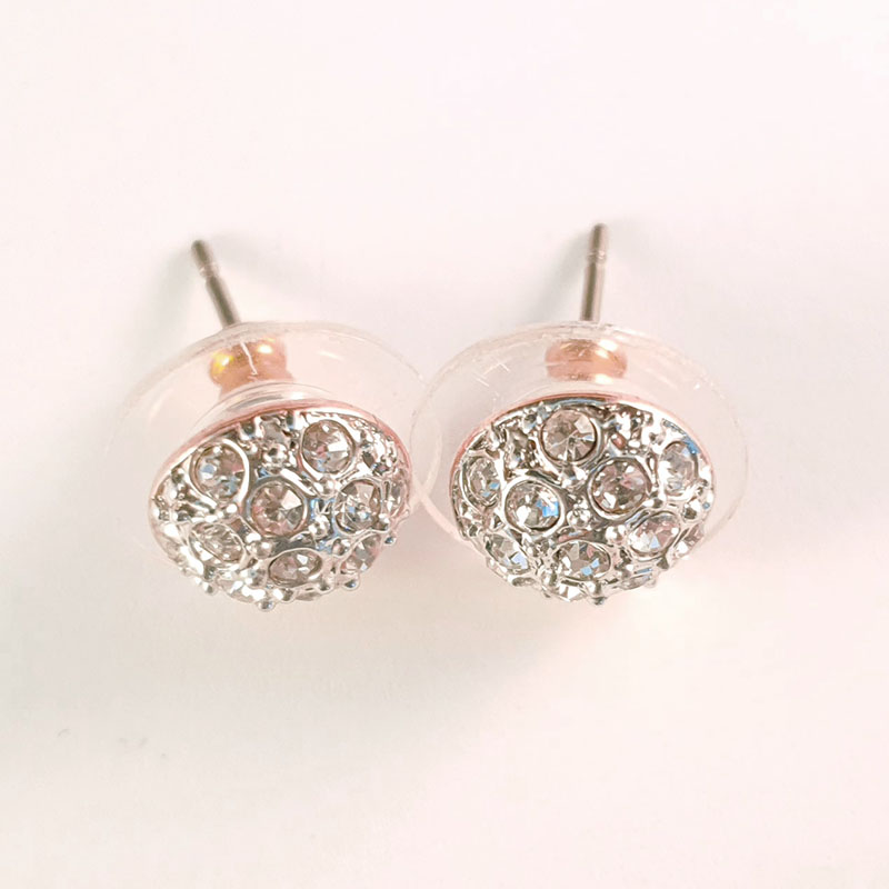 silver rose gold flatbowl earrings