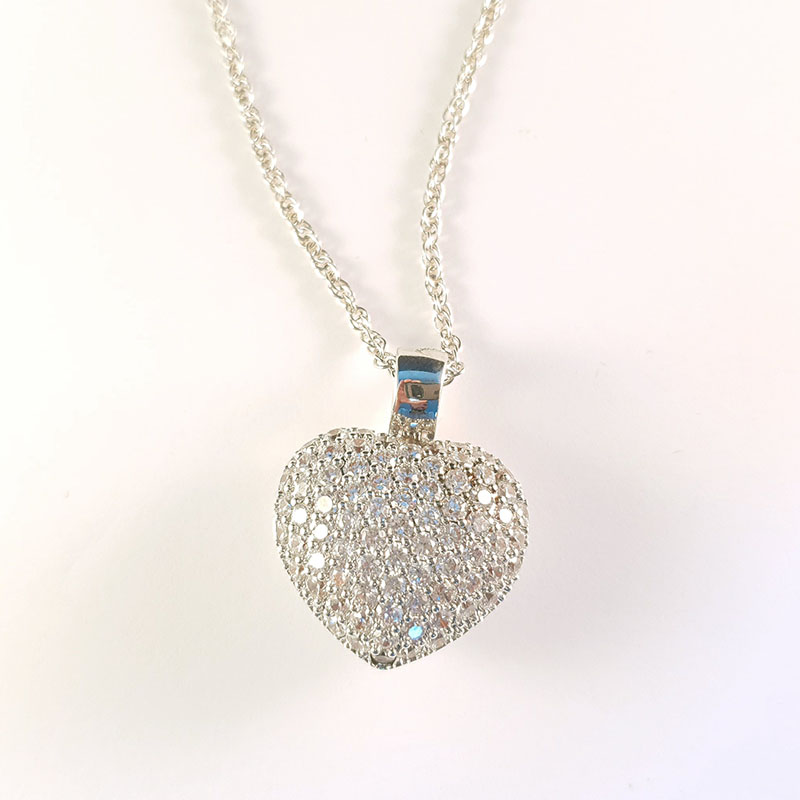 Endless Love Heart Shaped Silver Finish Necklace Martin James - Heart Shaped Pendant With Photos In It