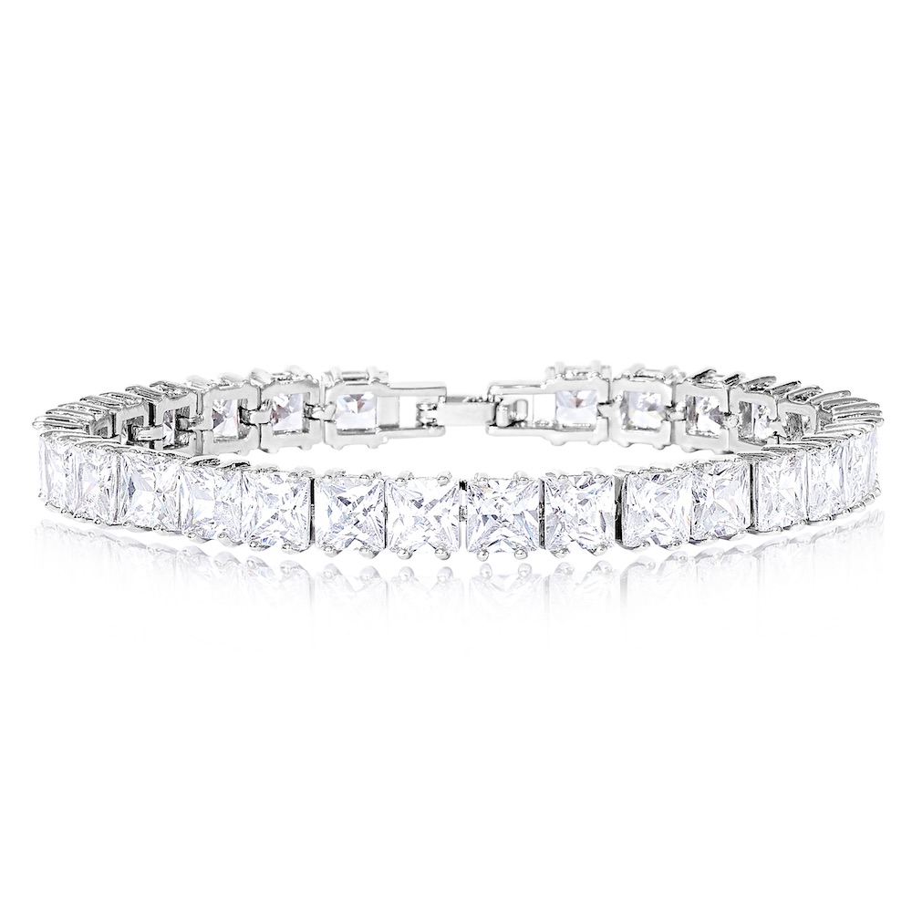 Adrienne Square Cut Cubic Zirconia Bracelet | Martin James